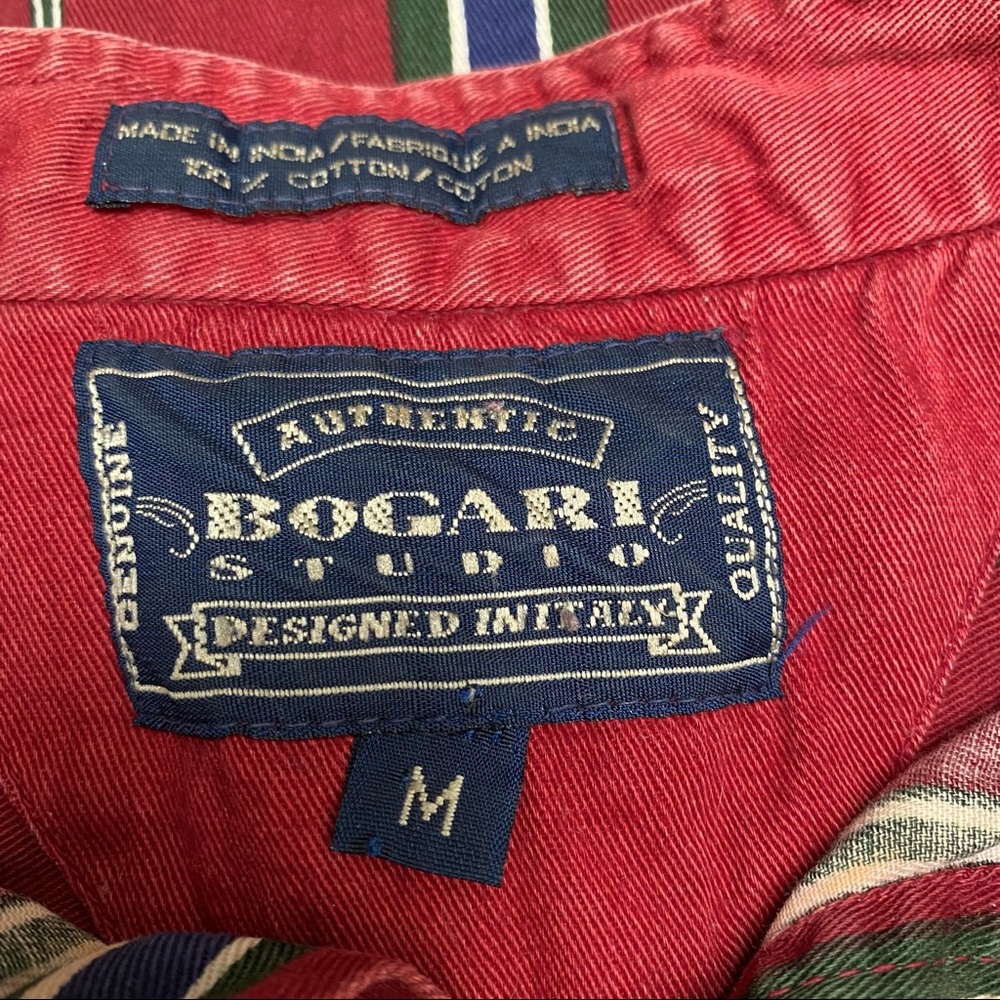 🍄 5/$30 Vintage Striped Mandarin Shirt - Picture 12 of 13